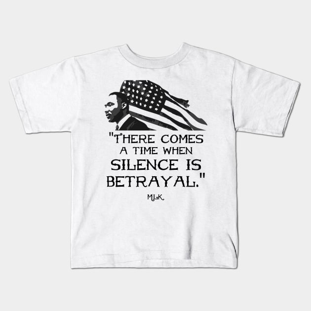 Silence Is Betrayal Kids T-Shirt by Randy Handsome